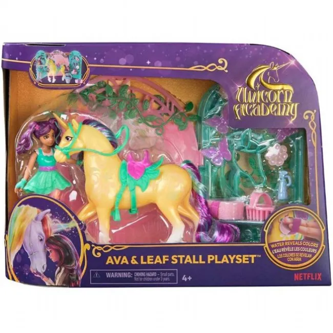 Unicorn Academy Ava + Leaf Stall Playset