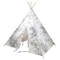 Verdenskorts Tipi sort/hvid