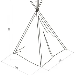 Verdenskorts Tipi sort/hvid