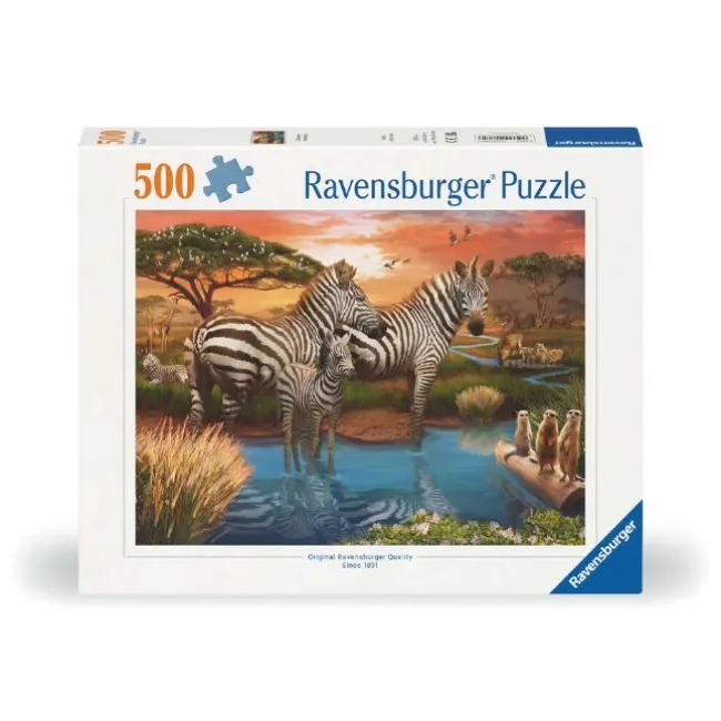 Zebraer i Solnedgang 500 Brikker